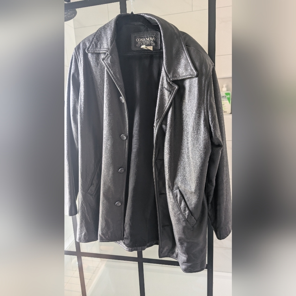 Black Genuine Leather Coat